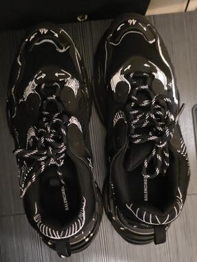 Balenciaga Black Sneakers with White Detailing